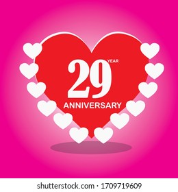 29 year anniversary, vector design with love for celebrations, invitation cards and greeting cards