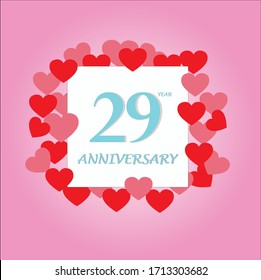 29 year anniversary, vector design with love for celebrations, invitation cards and greeting cards