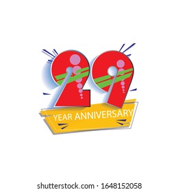 29 Year Anniversary Vector Template Design Illustration