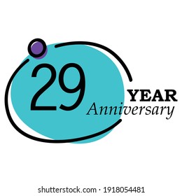 29-jährige Vektor Template Design Illustration Blue Circle White Hintergrund