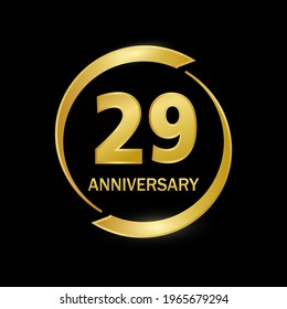 29 years anniversary celebration with elegant golden color and ring for anniversary celebration 