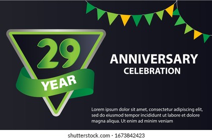 29 years anniversary celebration logo vector template design