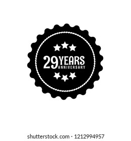 29 years anniversary celebration simple logo. vintage logo, 29 year sign, jubilee, greeting card