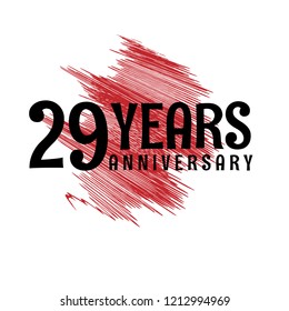 29 years anniversary celebration simple logo. vintage logo, 29 year sign, jubilee, greeting card