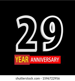 29 Years Anniversary Celebration Vector Template Design Illustration