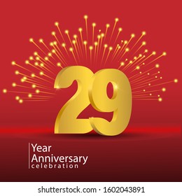 29 Years Anniversary Celebration Vector Template Design Illustration