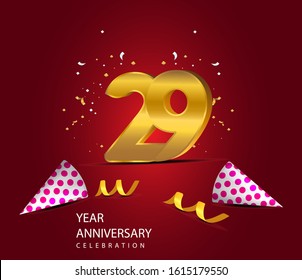 29 Years Anniversary Celebration Vector Template Design Illustration