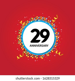 29 Years Anniversary Celebration Vector Template Design Illustration