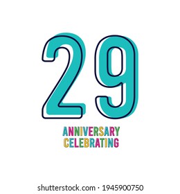 29 Years Anniversary Celebration Vector Template Design Illustration