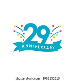 29 Years Anniversary Celebration Vector Template Design Illustration. Vector Eps10