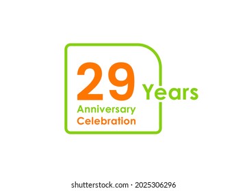 29 years anniversary celebration Vector Template Design Illustration