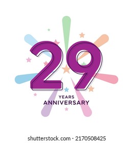29 Years Anniversary Celebration Vector Template Design Illustration