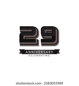 29 years anniversary celebration vector template design illustration
