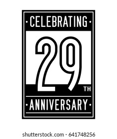 29 years anniversary design template. Vector and illustration.