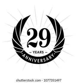 29 years anniversary. Elegant anniversary design. 29 years logo.