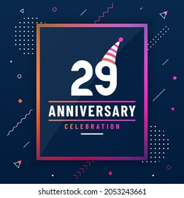 29 years anniversary greetings card, 29 anniversary celebration background free vector.