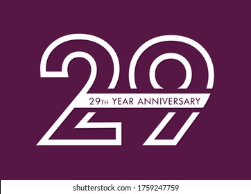 29 años de vectores de imágenes, logotipo de celebración del 29° aniversario 
