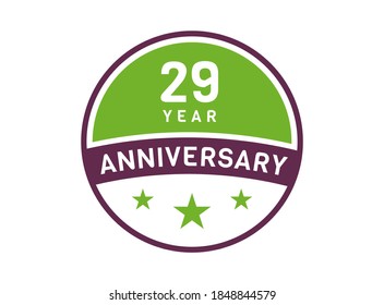 Imagen de 29 años, logo de 29 años del aniversario aislado en fondo blanco