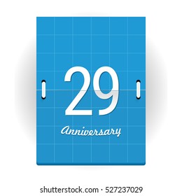 29 Years Anniversary Logo Designed like Flip Calendar