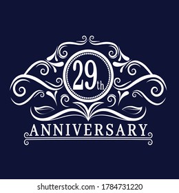 29 years Anniversary logo, luxurious 29th Anniversary design celebration white.