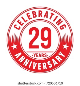 29 years anniversary logo. Vector and illustration.
