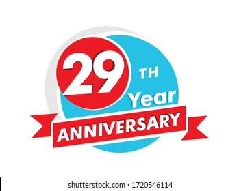 29 years anniversary logotype. Celebration 29th anniversary celebration design