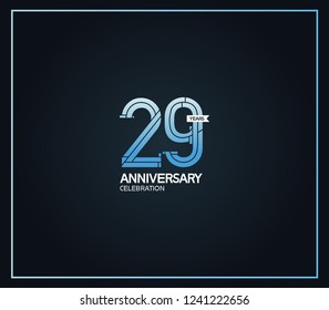 29 years anniversary logotype with cross hatch pattern blue color for celebration