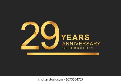 29 years anniversary logotype with under line golden color for anniversary celebration