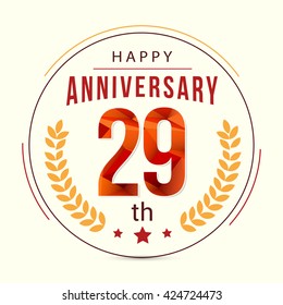 29 Years Anniversary with Low Poly Design and Laurel Ornaments
