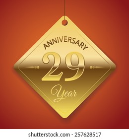 29 Years Anniversary poster / template/ tag design Vector