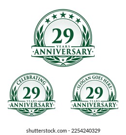 29 years anniversary set. 29th celebration logo collection. Vector and illustration. 