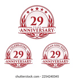 29 years anniversary set. 29th celebration logo collection. Vector and illustration. 