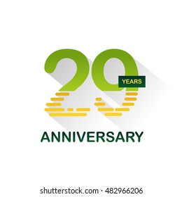 29 years anniversary, signs, symbols,flat design.