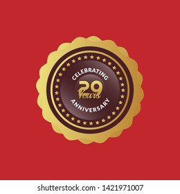 29 years birthday celebration logo. golden 29th anniversary logo.designed for celebration card, greeting card and invitation card.gold emblem
