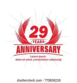 29 years design template. Anniversary vector and illustration template.