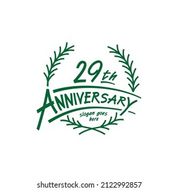 29 years design template. Vector and illustration. 29th years logo.