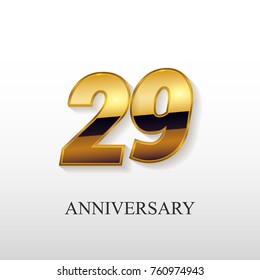 29 Years Golden Anniversary Vector Logo Design Isolated on White Background 