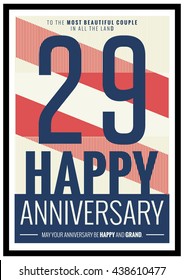 29 Years Happy Anniversary (Vector Illustration Poster Design)