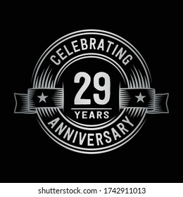 29 years logo design template. 29th anniversary vector and illustration.