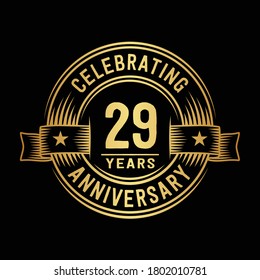29 years logo design template. 29th anniversary vector and illustration.