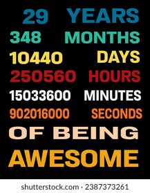 29 Years Old of Being Awesome Born in 1995 Legend Retro Vintage Birthday Ideas for Men Women