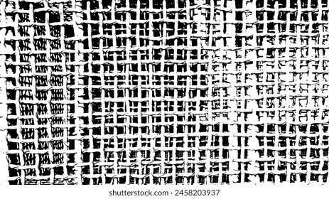 2-90.Rough grid net grunge texture. Abstract monochrome fabric texture background. Vector design artwork. Texture effect - illustration