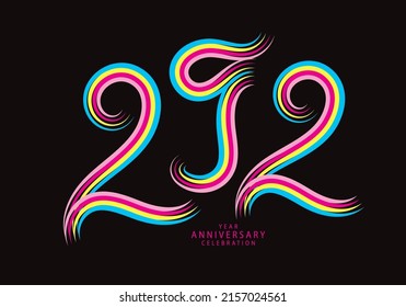 292 number design vector, graphic t shirt, 292 years anniversary celebration logotype colorful line, 292th birthday logo, Banner template, logo number elements for invitation card, poster, t-shirt.