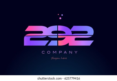 292 pink blue purple number digit numeral dots creative company logo vector icon design template
