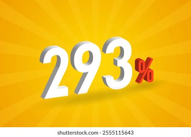 293% discount 3D text for sells and promotion.