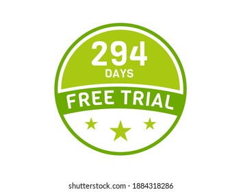 294 days free trial. 294 day Free trial badges