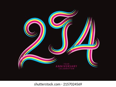 vector de diseño de 294 números, camiseta gráfica, celebración de 294 años línea colorida de logotipo de logotipo, logotipo de cumpleaños 294, plantilla de pancarta, elementos de número de logotipo para tarjeta de invitación, afiche, camiseta.