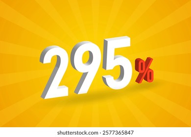 295% discount 3D text for sells and promotion.