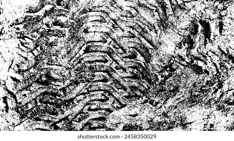 2-95.Tire marks on dirt - illustration. Abstract dirt floor background vector.