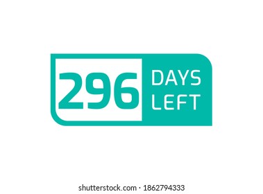 296 Days Left banner on white background, 296 Days Left to Go